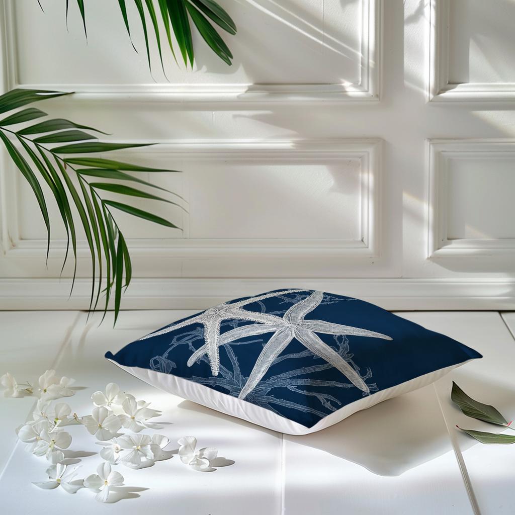 50X50Cm Starfish Coral Pattern Pillowcase 100%Polyester Living Room Bedroom Sofa Office Cushion Case Home Decoration