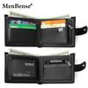 Schoolbag new dark line craft leather texture horizontal business men's wallet short wallet multi-card position hinge men's wallet