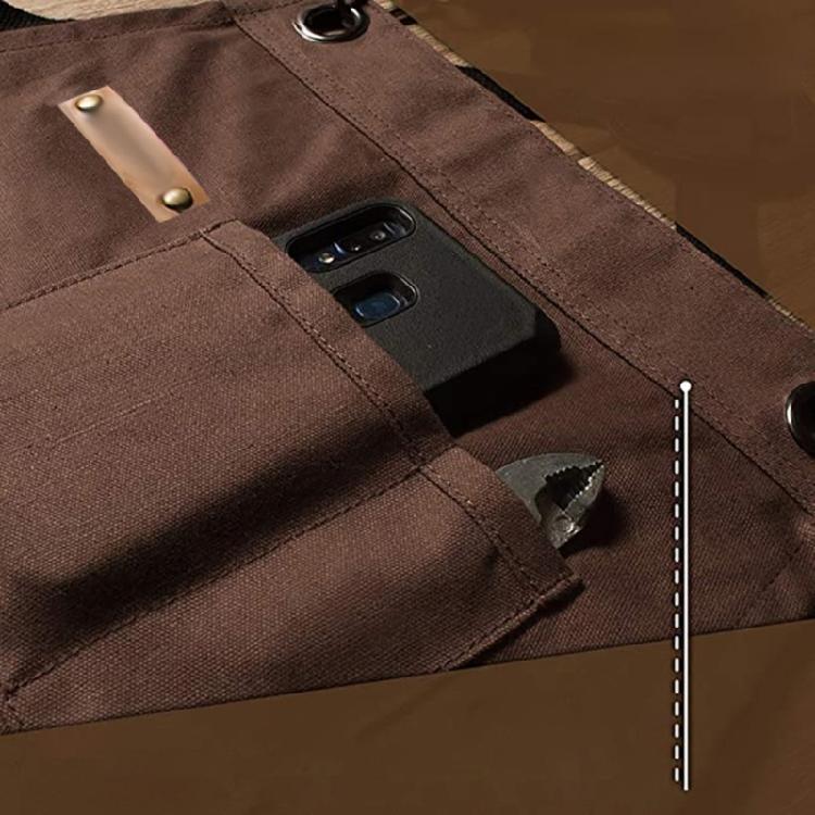 Robuste Arbeits-Schürze, Baumwoll-Canvas, Verstellbare Kreuz-Rückenbänder, Unisex