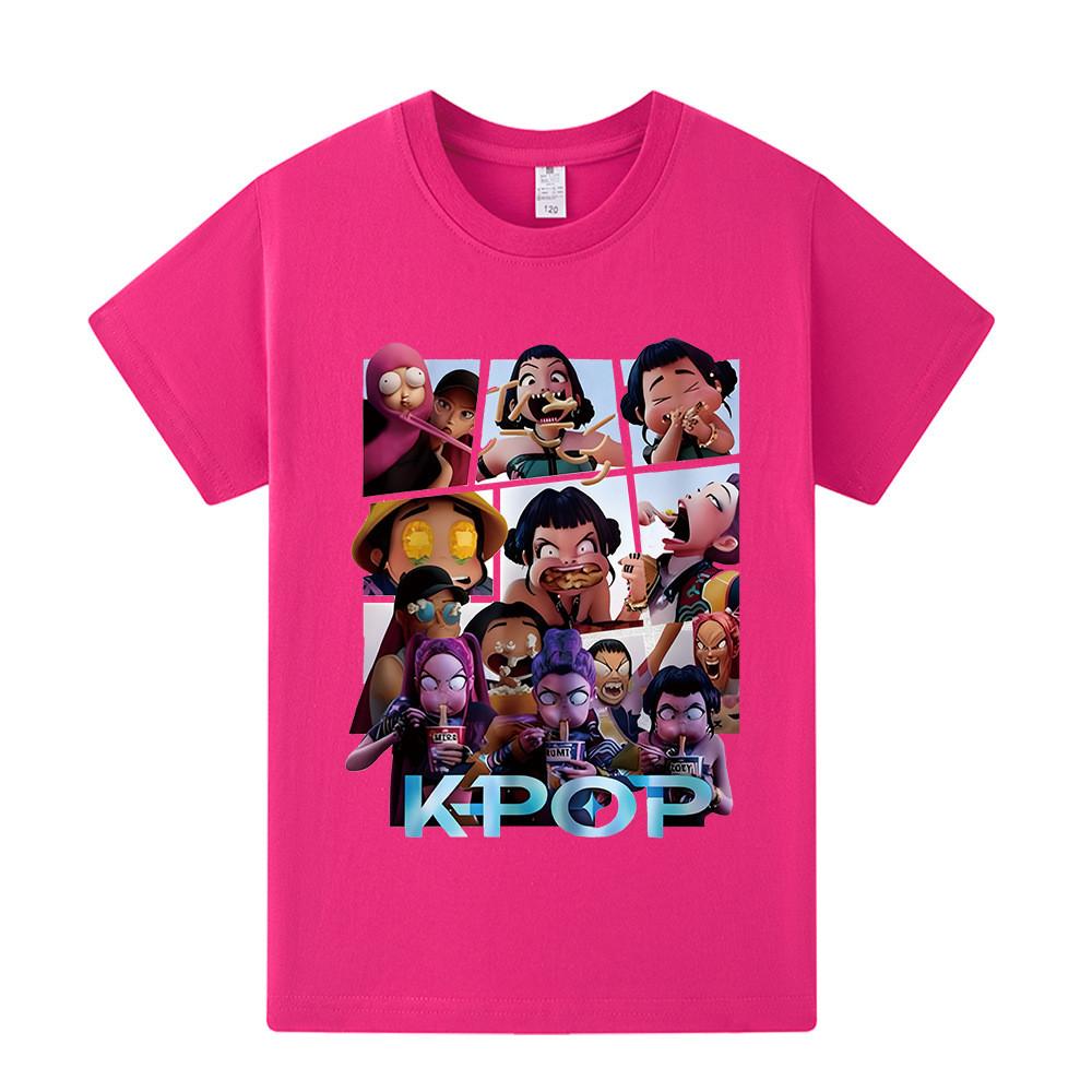 A1237 Kids Boys Girls Kpop Rumi Zoey Mira Print Short Sleeves T-shirt