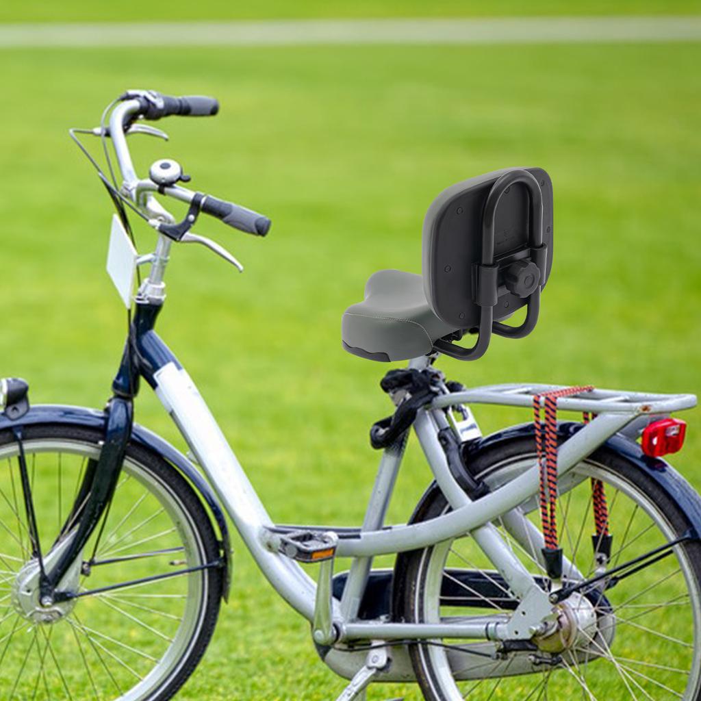 Dreirad-Sitzkissen mit Rückenlehne, Gepolsterter Hometrainer-Sattel - Grau Komfort-Ersatzsitz passend für dreirädrige Fahrräder für Erwachsene