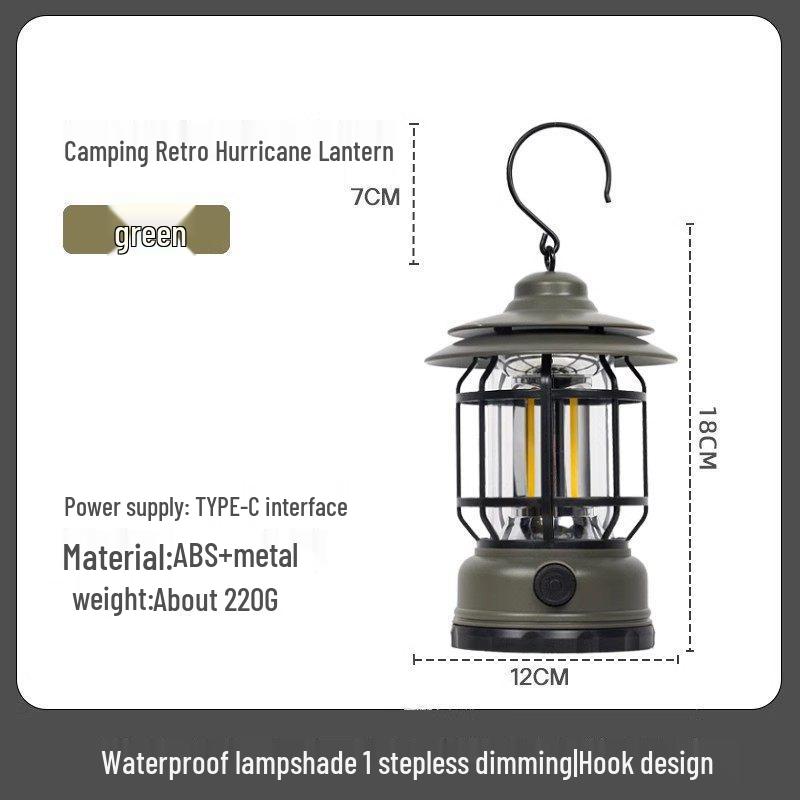 Rechargeable Retro Camping Lantern with Kerosene and Super Long Battery Life