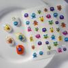 Kuaishou Douyin Hot-Selling 5D Cute Cartoon Character Nail Stickers - Little Monster Design