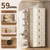 Multi-layer Folding Plastic Storage Cabinet: Shoe, Toy, and Medicine Organizer for Living Room