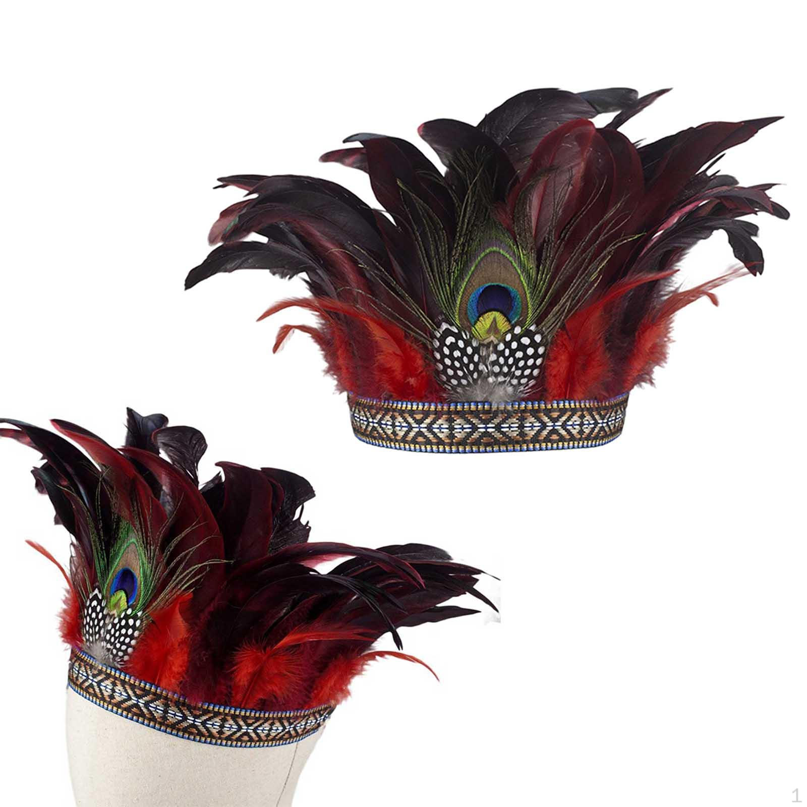 

Peacock Feather Crown for Women s Party Attire Children Red