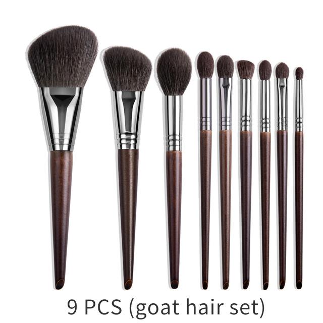 OVW Natürliches Make-up-Pinsel-Set, Lidschatten-Make-up-Pinsel, Ziegenhaar-Set für Make-up