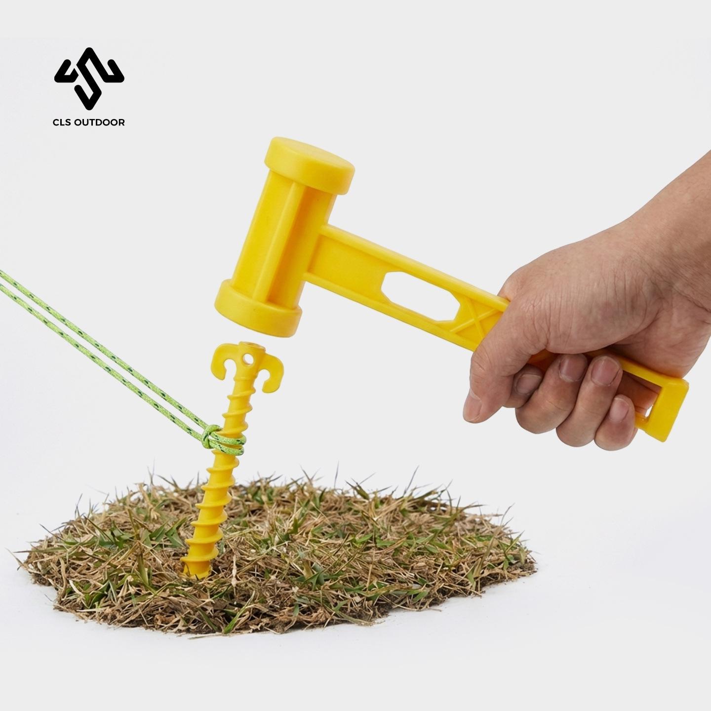 Multi-Functional Portable Camping Ground Stakes and Peg Hammer - Lightweight Plastic Design for Outdoor Use PE Stake Hammer