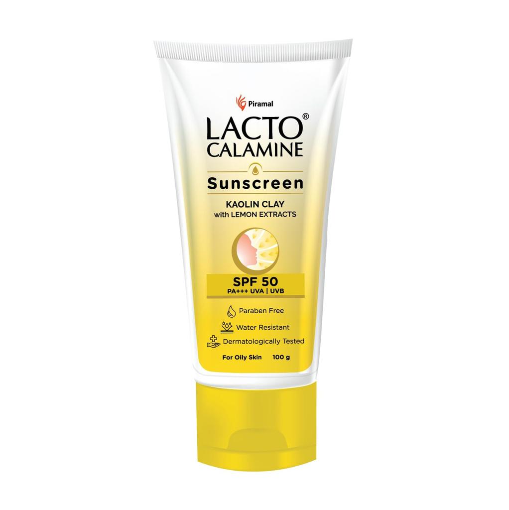 Lacto Calamine Sunscreen  Kaolin Clay SPF 50 For Oily Skin 100g Matte Finish Water Resistant Daily Use