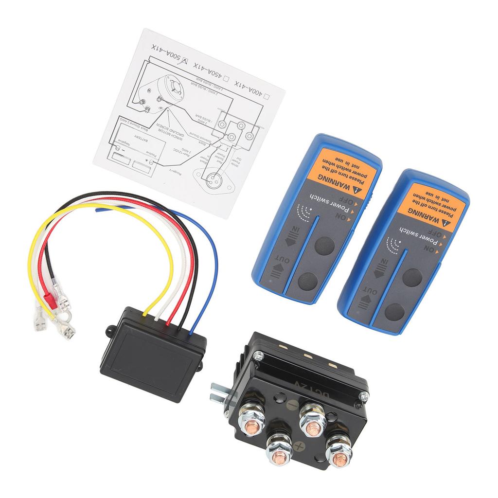 Wireless Winch Remote Control Kit 500A Winch Solenoid Relay Contactor for 8000lbs to 12000lbs ATV UTV Winch DC 12V