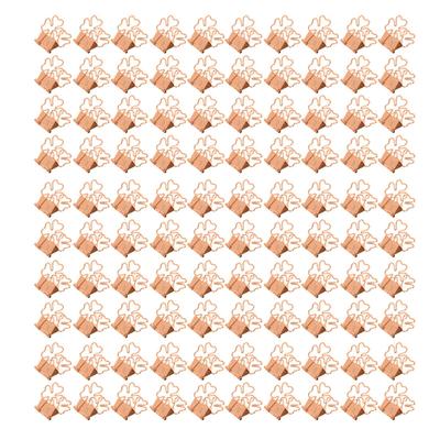 100pcs Flower Shape Binder Clips Strong Clamping Force Metal Cute Paper Clamps for Document Tickets Rose Gold
