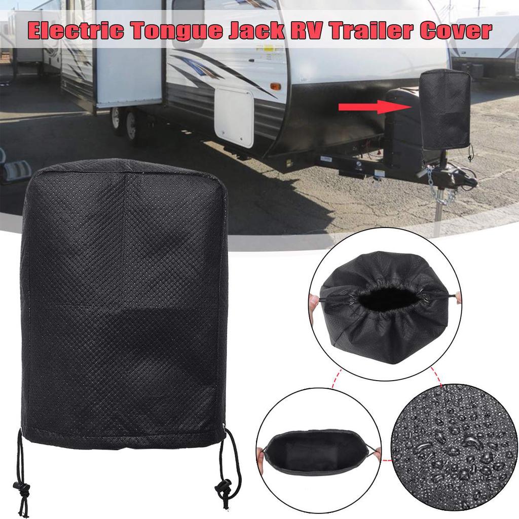 Universal Black RV Electric Tongue Jack Cover Protector for Travel Motorhome Trailer for Camper Wat Universal Black RV Electric Tongue Jack Cover Protector for Travel Motorhome Trailer for Camper Wat