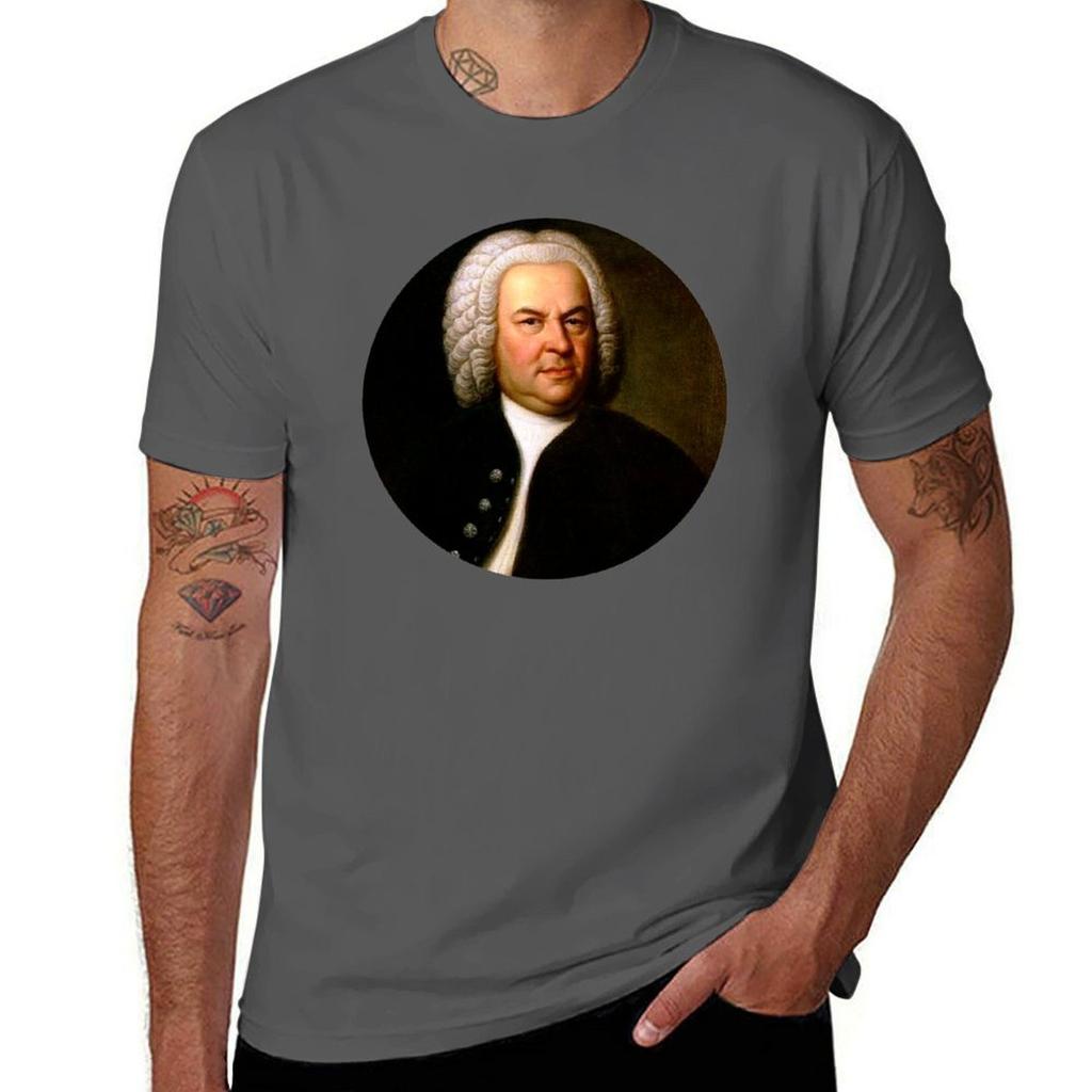 Johann Sebastian Bach Composer Portrait Tshirt Funny T Shirts Dark Humor T Shirt Unisex Designer Tshirt