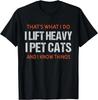 Funny Gym Workout Weightlifting Cat Animal Themed Saying T- Shirt