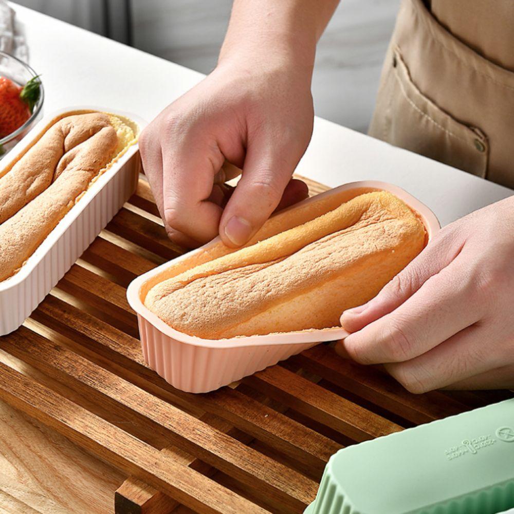 4Pcs DIY Air Fryer Silicone Bread Pans Non-Stick Toast Loaf Baking Tray Brownie Mould Bakery