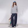 Women's Retro Striped Long-Sleeve Casual T-Shirt