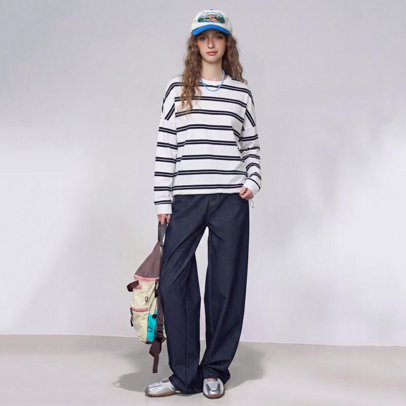 Women's Retro Striped Long-Sleeve Casual T-Shirt
