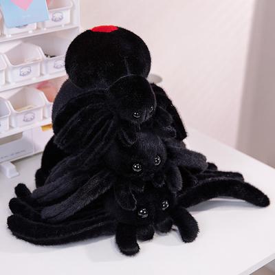 Simulierte Spinnenpuppe Plüschtier schwarze Spinnenpuppe Trick lustige Stoffpuppe Junge Geburtstagsgeschenk