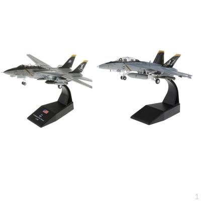 2 Pieces 1/100 F-14 Aircraft W/ Strike Model Home Decor