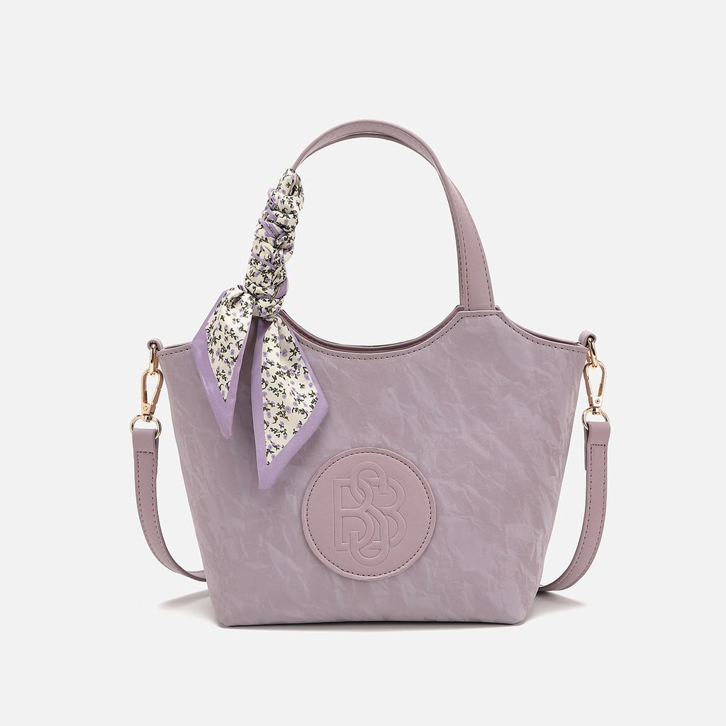 IELGY Small dish basket bucket bag pleated crossbody bag