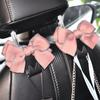 Creative Cute Bowknot Car Seat Back Storage Hooks Vehicle Headrest Organizer Hanger for Groceries Bag Handbag Car Accessories