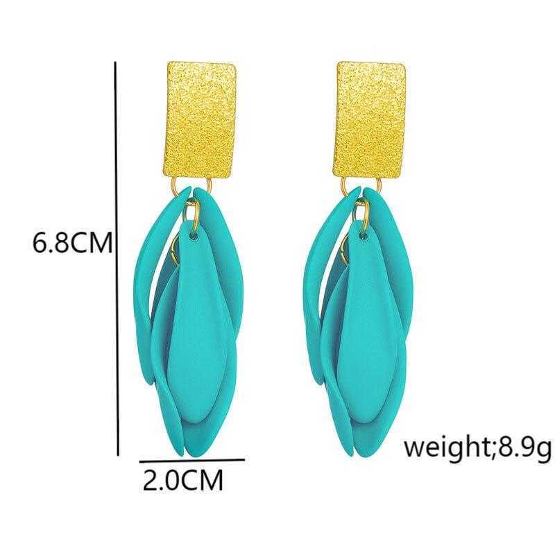 Pinkdudu Fashion 7 Color Tassel Petal Drop Earrings Creative Sweet Enamel Flower Metal Earring for Women Jewelry Gifts PD1549