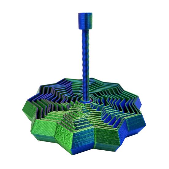 3D Printed Fractal Fidget Star Stress Anxiety Relief Expanded Star Sensory Toy with Handle Whirling Spiral Expandable Star Decompression Toy