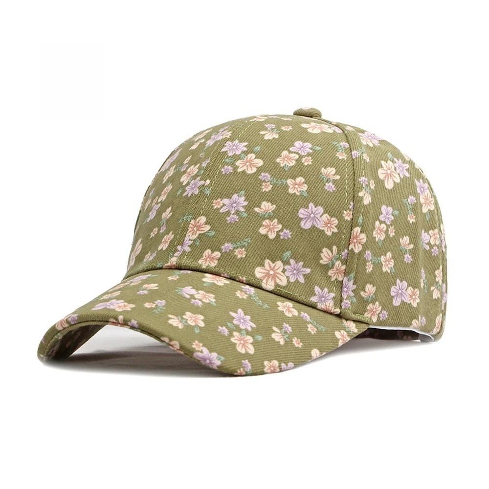 Women'S Fashionable And Versatile Floral-Patterned Floral Baseball Cap, Summer And Spring Outdoor Sun Protection Beanie Hat