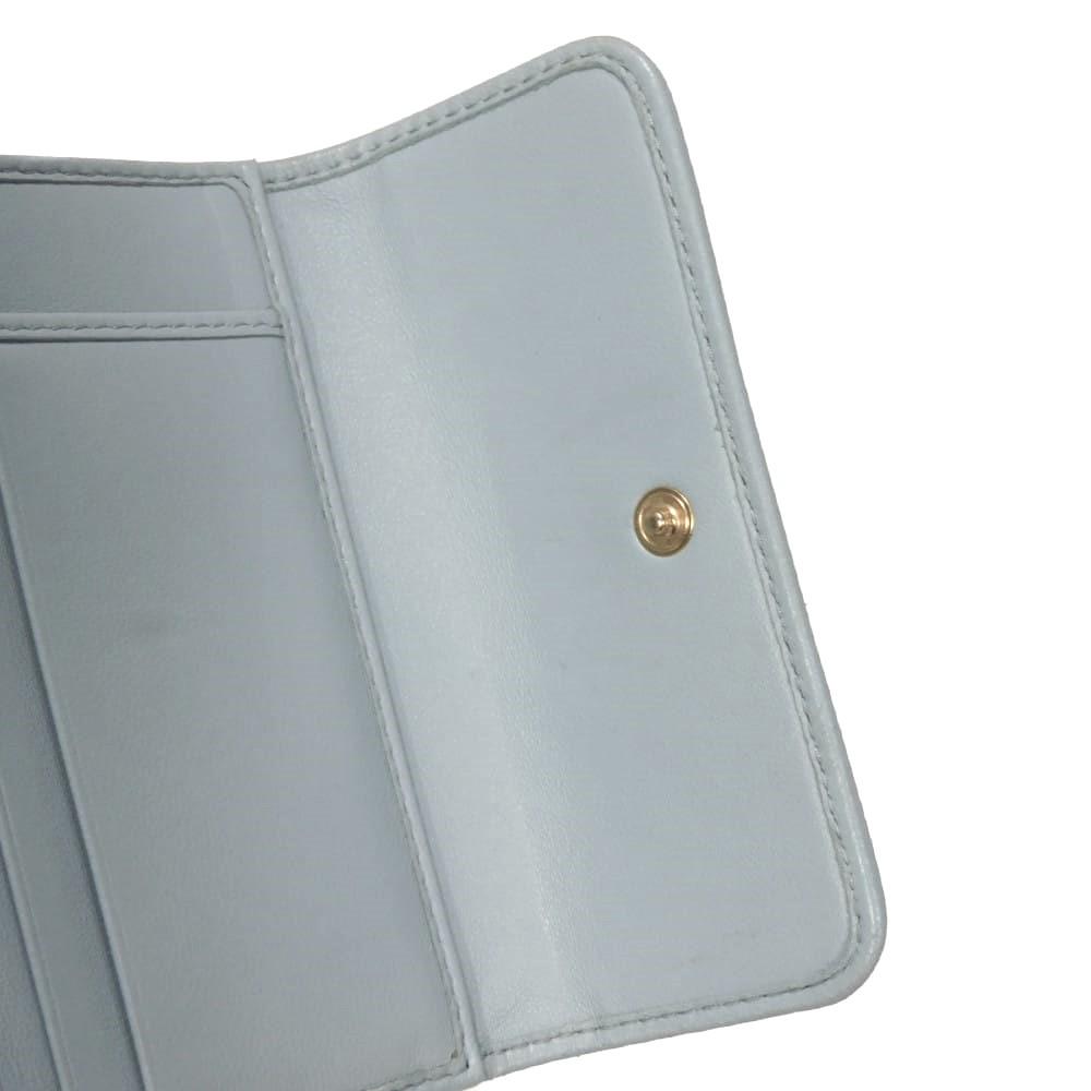 Used Matelasse Compact Zip Wallet (5ML002 N88 F0012 7941) with RFID and Lambskin. Metal logo. Cielo Women's from Japan