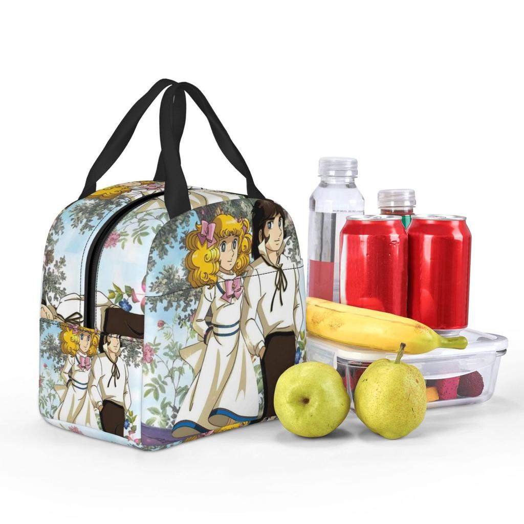 Candy Candy Anime Insulated Lunch Bag for Women Kids Portable Food Boxes Thermal Lunch Box Tote