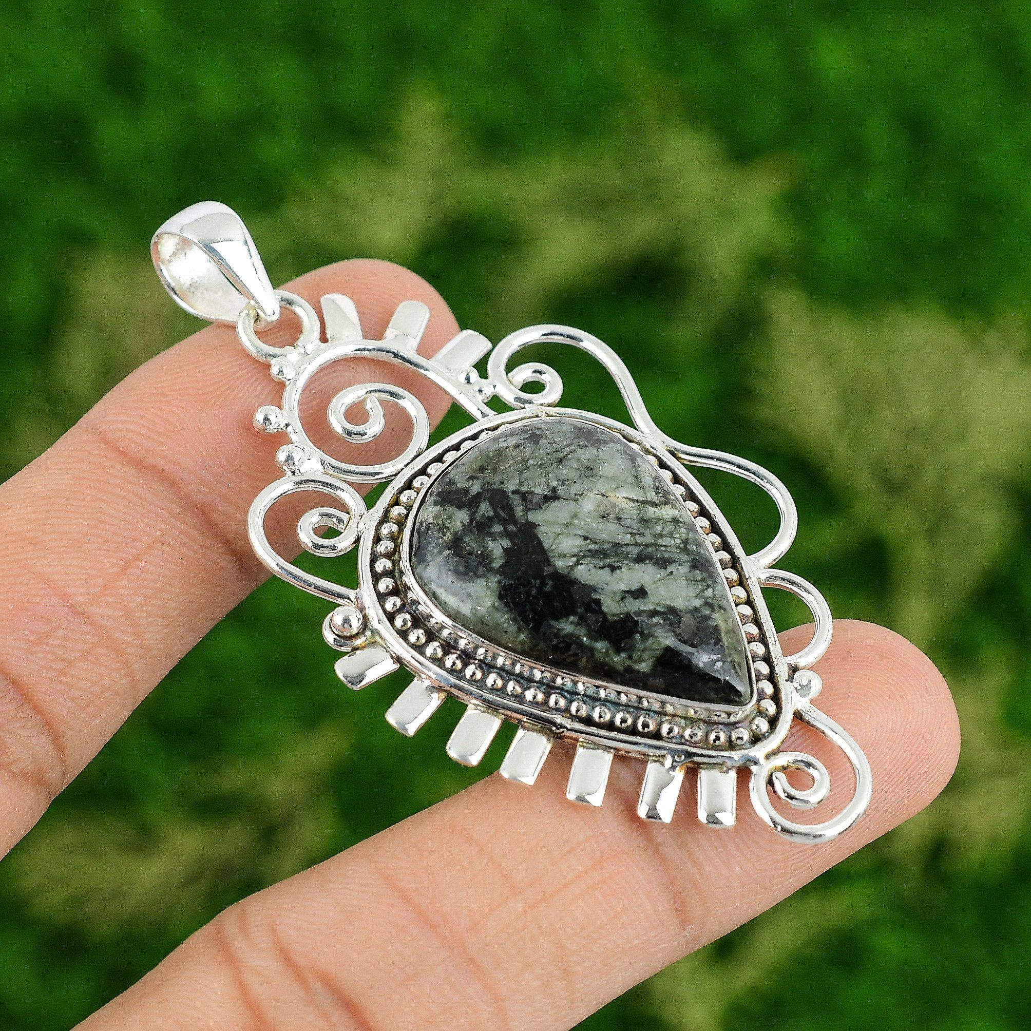 

Сделка ко Дню сестер Подвеска из стерлингового серебра 925 пробы с драгоценным камнем звездный галактический яшма