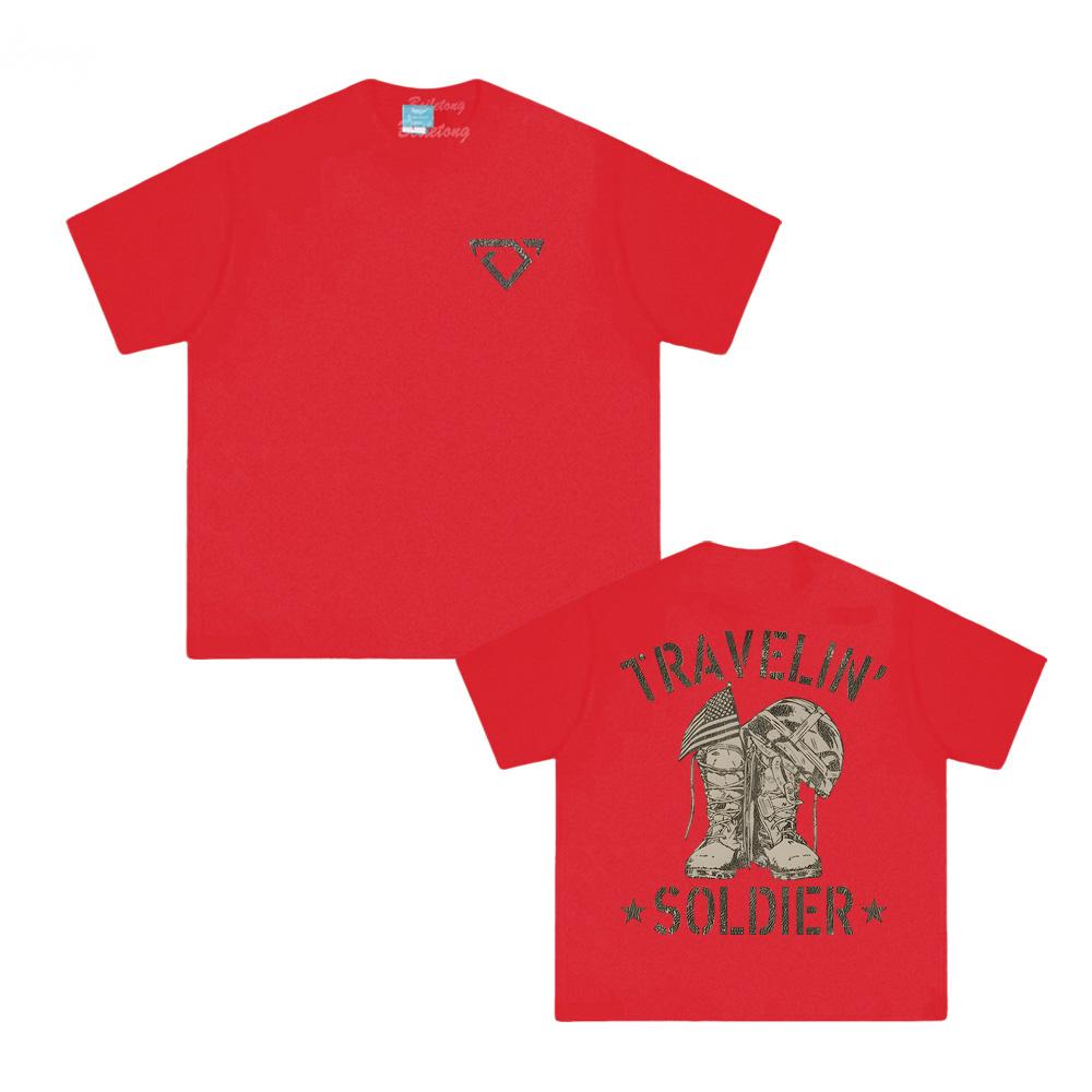 

TRAVELIN SOLDIER TEE Cody Johnson Singer s Same Style TEE 100% Cotton Round Neck Tshirt Summer High Quality T Shirt XXL красный