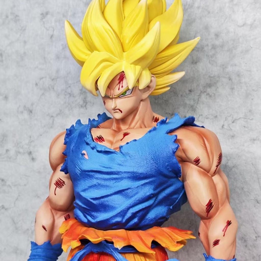 Anime Dragon Ball Z Super Saiyan Son Goku Battle Damaged Ver. PVC Action Figure DBZ Statue Collectible Model Toys Doll Gifts