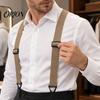 Adjustable Elastic Suspenders Hidden for Men, Y-Back Under Clothing Braces, 1.6 Inch Wide Comfortable Shoulder Straps Elastic, 3 Hook Clips,