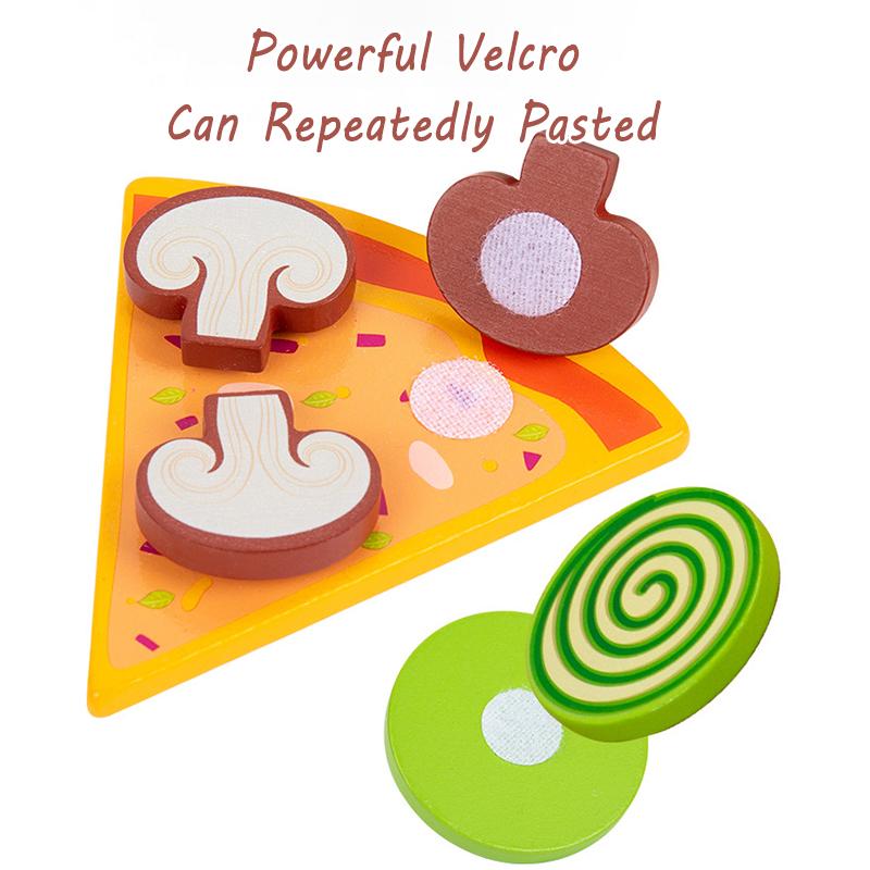 Kids Wooden Kitchen Toy Pretends Play Cutting Pizza Game Simulation Make Cookies Dessert Food Creative Education Toys Girls Gift