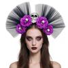 Mexikaner Rosen Florales Krone Girlanden Blumen Stirnband Skelett Florales Stirnband Halloween Dia De Los Muerto Party Kostüm