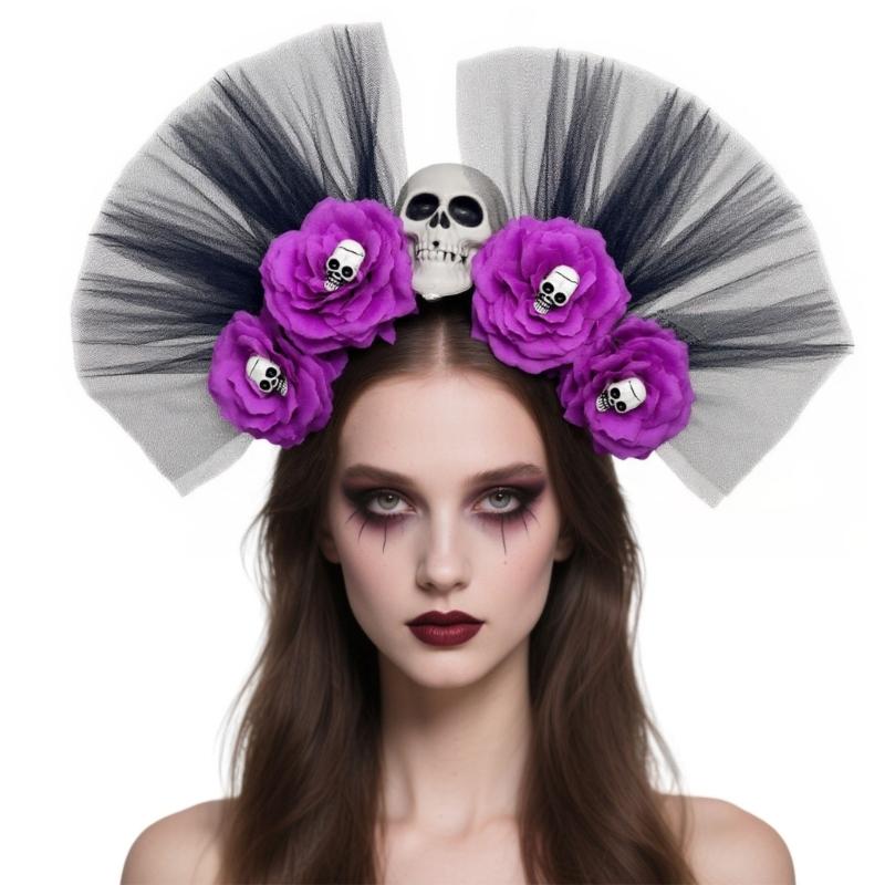 Mexikaner Rosen Florales Krone Girlanden Blumen Stirnband Skelett Florales Stirnband Halloween Dia De Los Muerto Party Kostüm