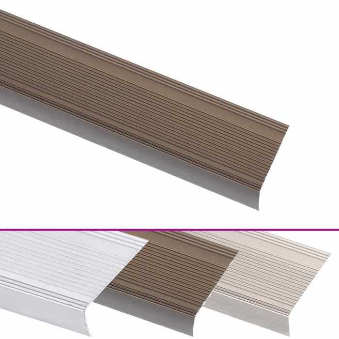VidaXL Stair Nosing L-shape 15 Pcs Aluminium 100 Cm Brown, Stair Steps, Stair Edges, Stair Profiles, 146765