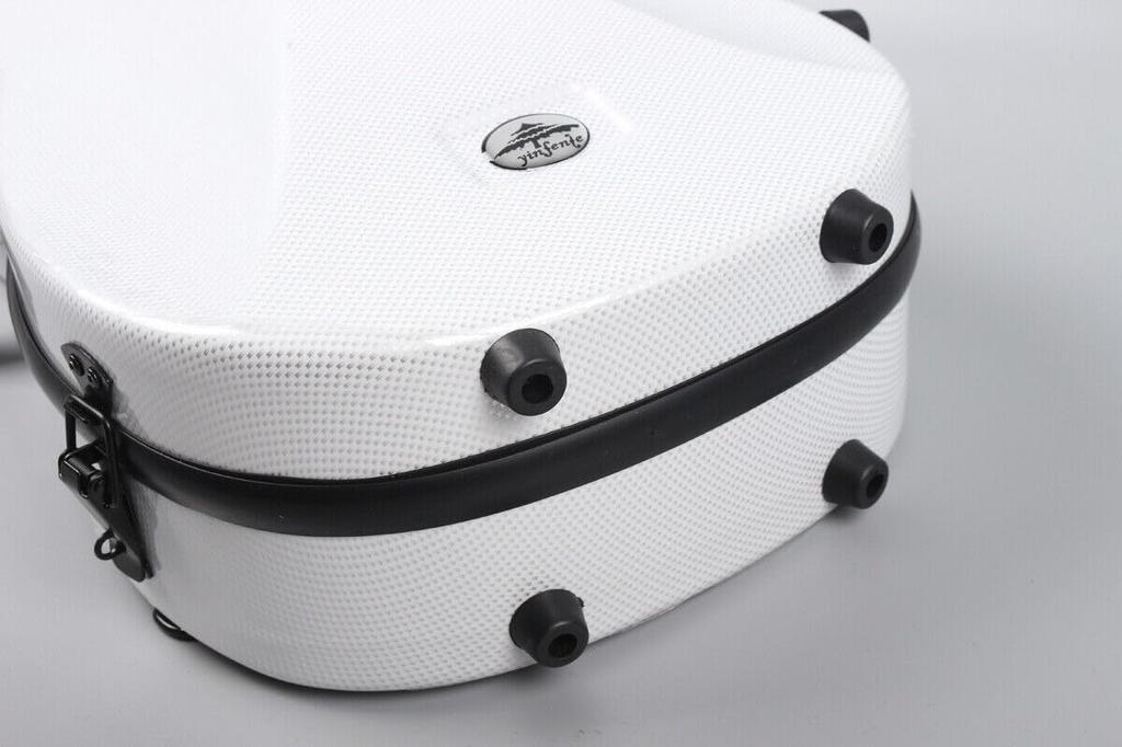 YoungMonic A Heavy-Duty, Ultra-Lightweight Carbon Fiber Violin Case for 44 Full-Size Violins, Weighs Approximately 2kg (White)