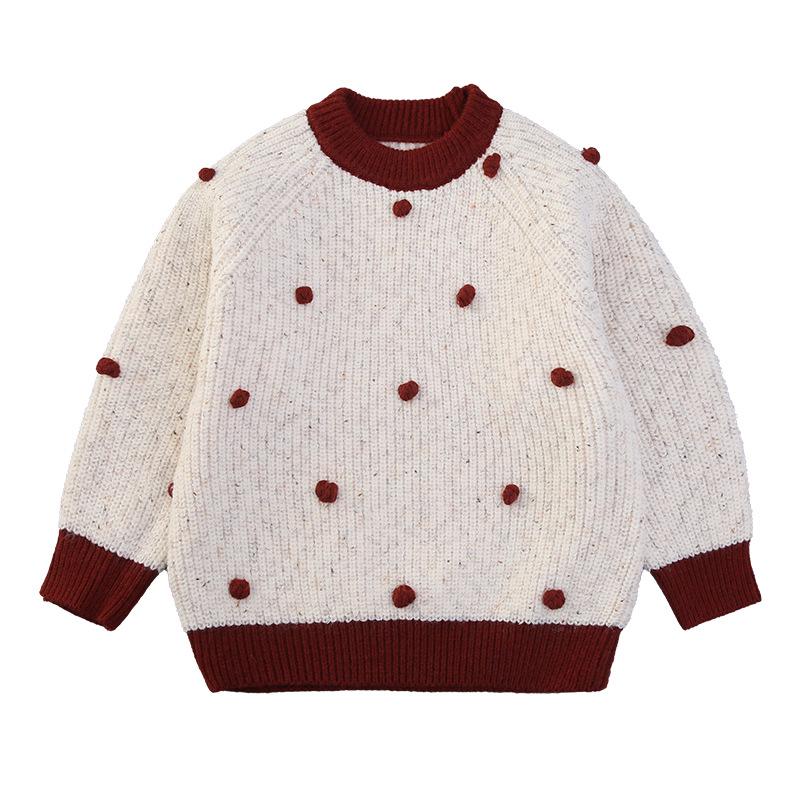 Girls' Thick Knit Sweater - Autumn/Winter Korean Style, Casual Warm Top for Kids