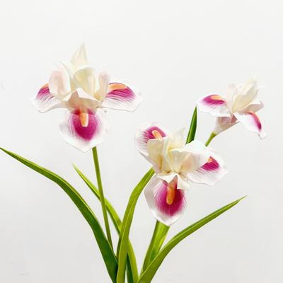 PU Artificial Iris Flower Branches Handmade Real Touch Simulation Iris Flower DIY Fake Flower Wedding Party Decoration