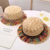 Kapelusz słoneczny do ochrony przed słońcem na plaży lato dla chłopców i dziewcząt słomkowy kapelusz do ochrony przed słońcem kapelusz z trawy