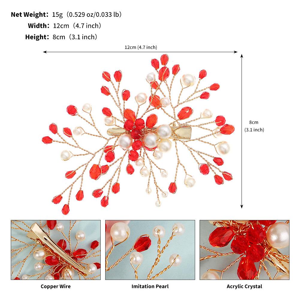 

Новая свадебная заколка для волос, высококлассная, универсальная, выпускной свадебный головной убор, ручной работы, с цветными кристаллами и жемчужной окантовкой