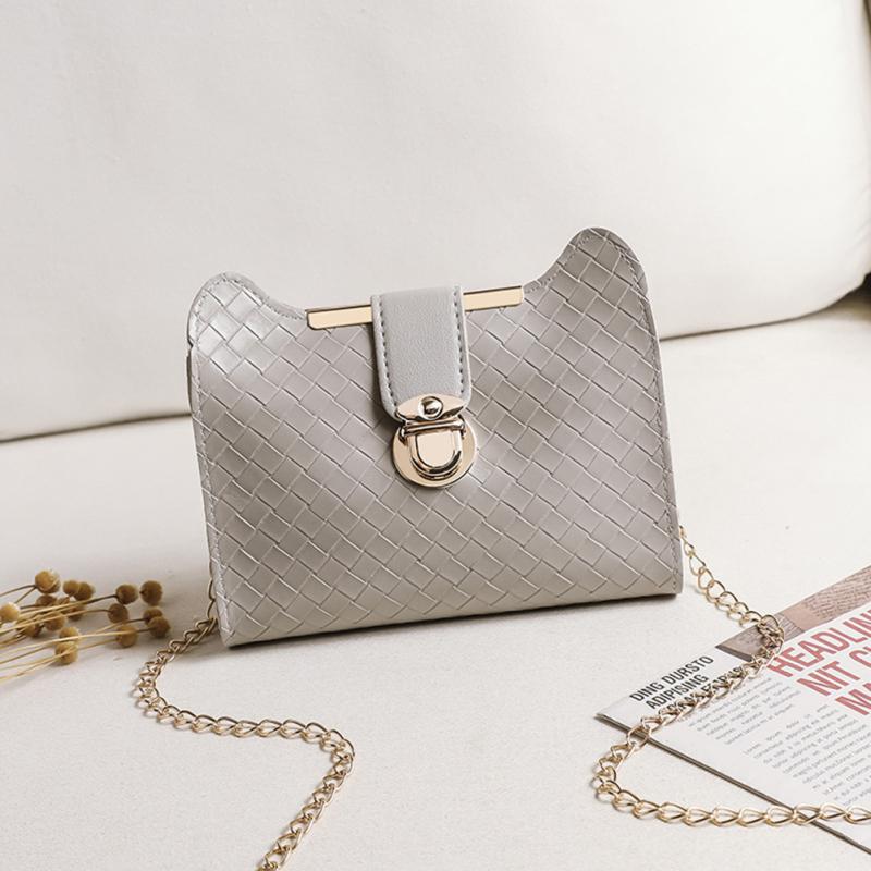Fashion Pu Leather Mobile Phone Bag For Girls Casual Solid Color Chain Shoulder Bag For Women Gifts