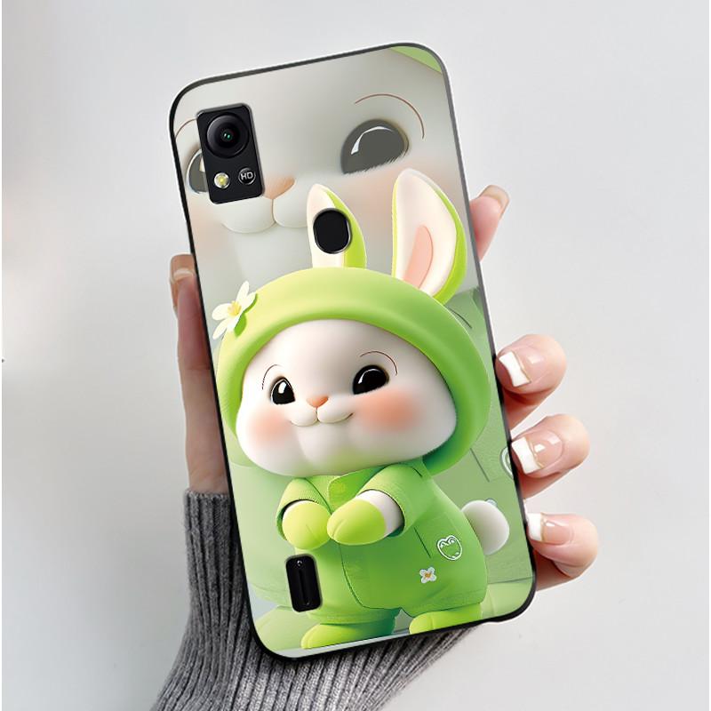 For Cricket Icon 5 Case AT&T Motivate 4 (SL112A/SL112C) Back Cover Luxury Cute Love Rabbit Funny Black Soft Silicone Phone Case
