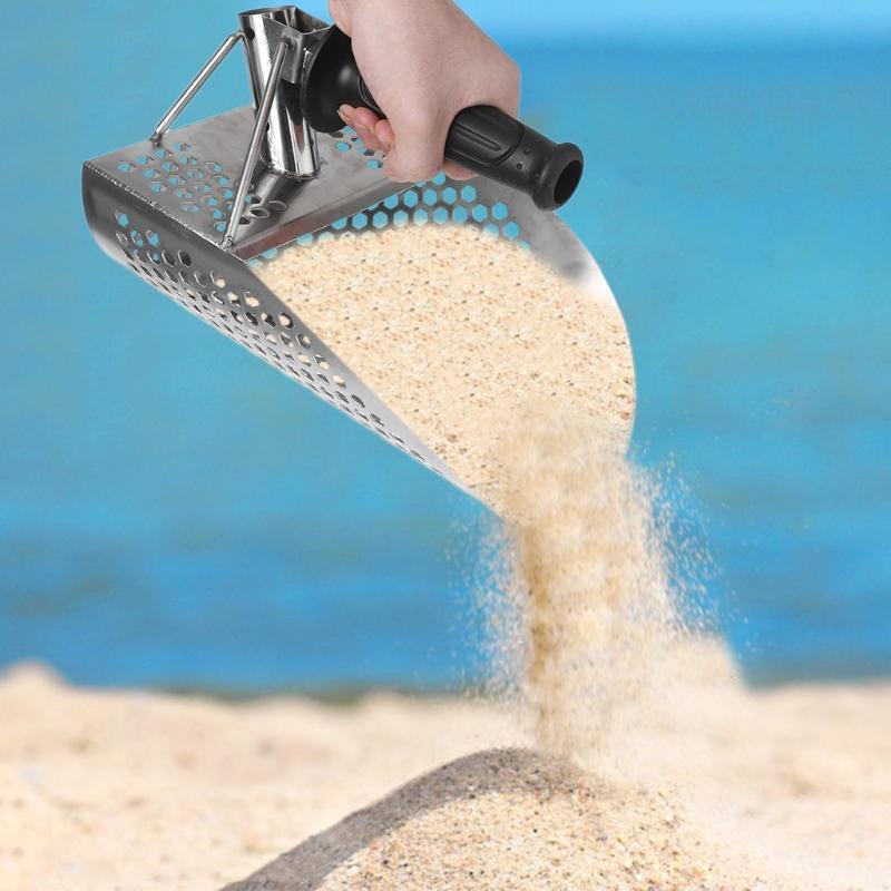 Plaj Kum Kepçesi Kürek Metal Dedektörü Kum Kepçeleri Hazine Tespit Metal Dedektörü Avcılık Paslanmaz Çelik Alet Altıgen