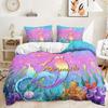 Mermaid Beautiful Rainbow Bedding Set Polyester Duvet Cover Set Single Full Twin Queen Comforter Sets for Girls Women Bed Linen