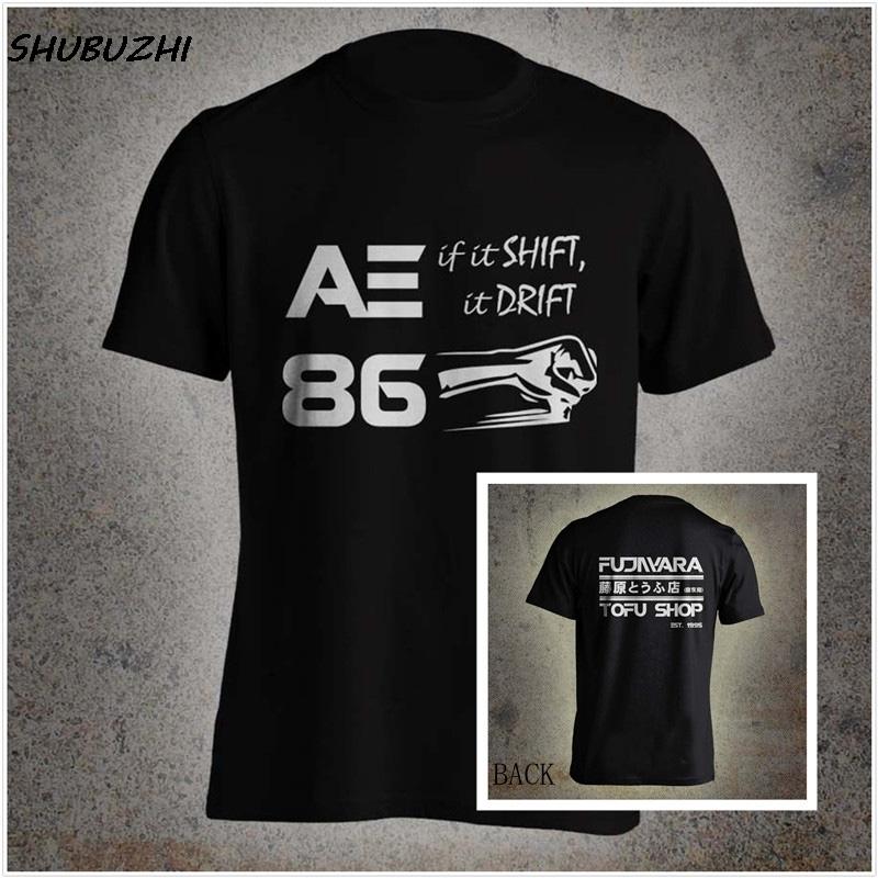Summer T Shirts Takumi Fujiwara Tofu Shop Delivery Initial D Manga HachiRoku Shift Drift Men T-Shirt Mens Brand Clothing