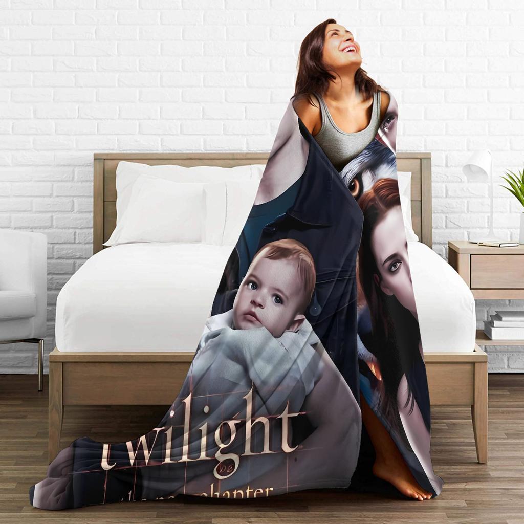 3D The Twilight Saga Edward Bella Super Warm Blanket Travel Office Plush Throw Blanket Flannel Bedspread Sofa Bed Cover