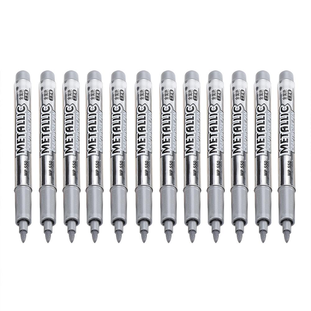12Pcs Marking Pen Permanent Marker Greeting Cards Album Scrapbook   Writing Drawing (Golden)