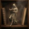 Haunted Bedroom Display Gothic Hooded Reaper Reading Book Resin Statue, Mystical Wizard Skull Figurine Horror Themed Bookshelf Ornament Desktop Decor,